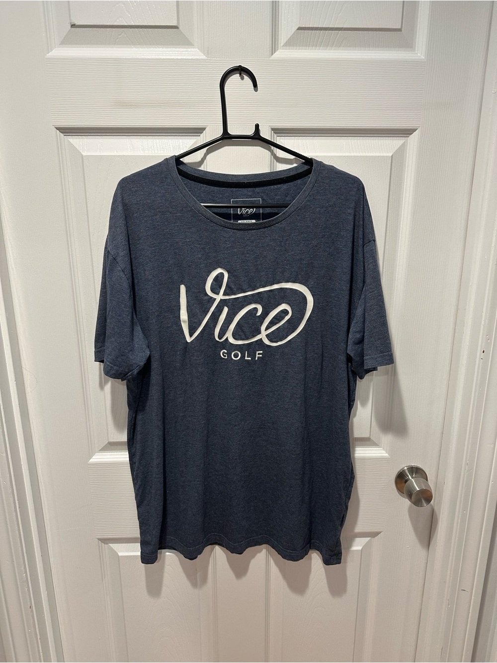 Vice Golf Men's Size 2XL Heather Blue Short Sleeve Script Logo